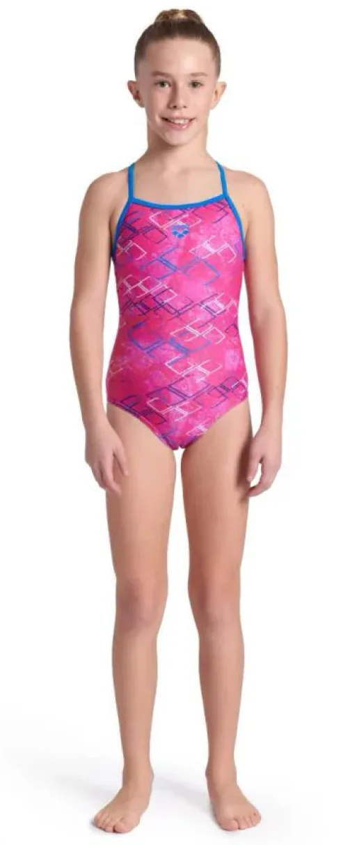 Купальник Arena DALY SWIMSUIT LIGHT DROP BACK рожевий, білий, блакитний Діт 128 см