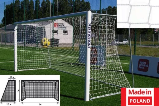 Футбольна сітка 5х2м. (Юніорська) "Yakimasport" Польща, шнур - 3 мм.(White) * 1 шт.