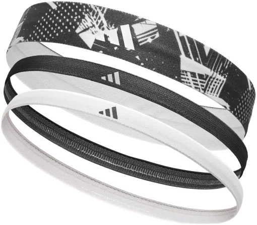 Пов'язки на голову Adidas Hairbands (Graphic) 3pk чорний, білий One Size (ADAC-16161)