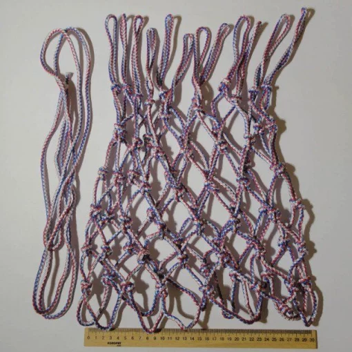 Баскетбольна сітка, шнур діаметром 6,5 мм. (стандартна) біло-червоно-синя 10129