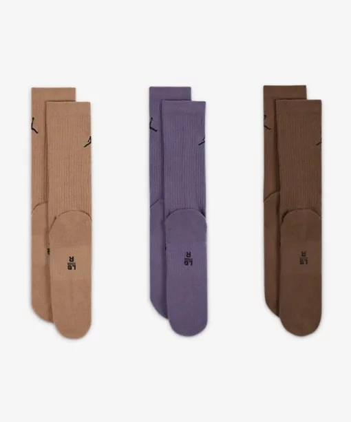 Шкарпетки Nike U J ED CUSH POLY CREW 3PR 144 коричневий, фіолетовий Уні 42-46