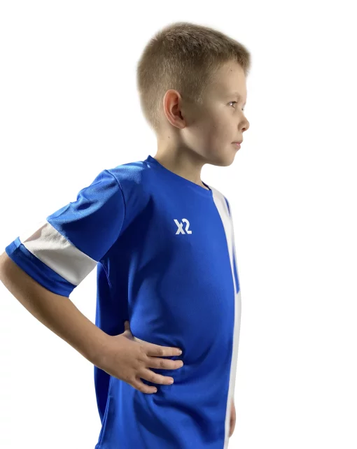 Дитяча футбольна форма X2 (футболка+шорти), розмір XL (синій/білий) DX2001B/W-XL