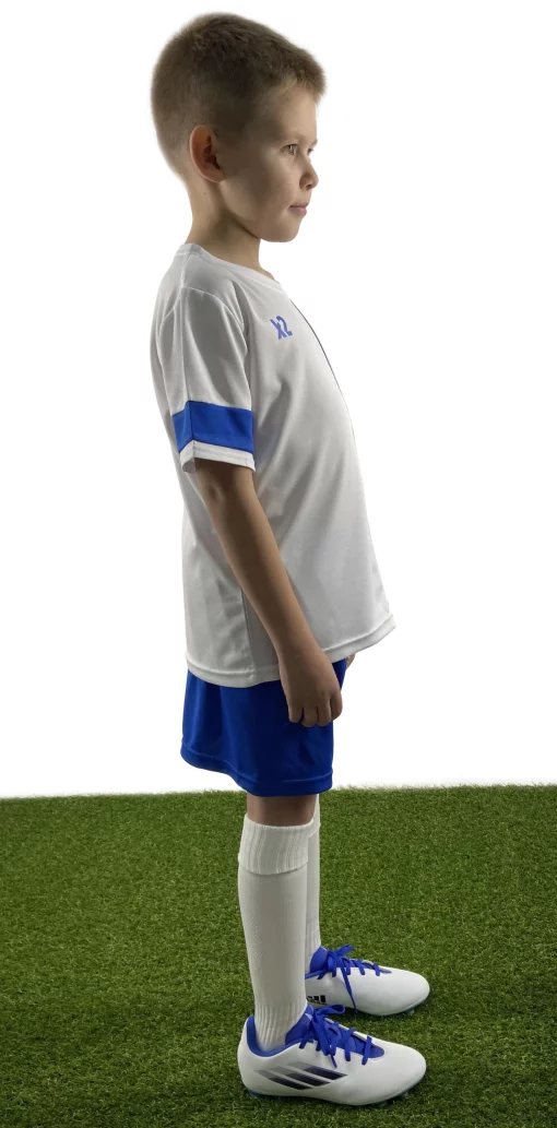 Дитяча футбольна форма X2 (футболка+шорти), розмір S (білий/синій) DX2001W/B-S