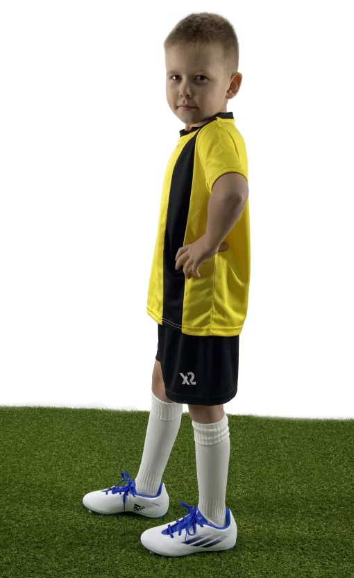 Дитяча футбольна форма X2 (футболка+шорти), розмір S (жовтий/чорний) DX2001Y/BK-S