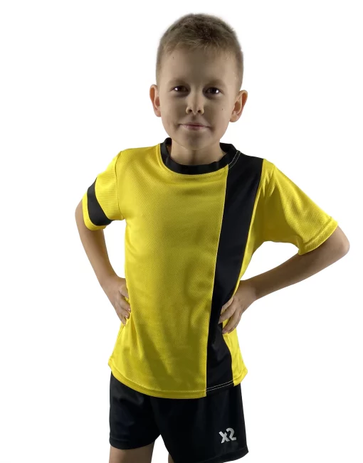 Дитяча футбольна форма X2 (футболка+шорти), розмір S (жовтий/чорний) DX2001Y/BK-S