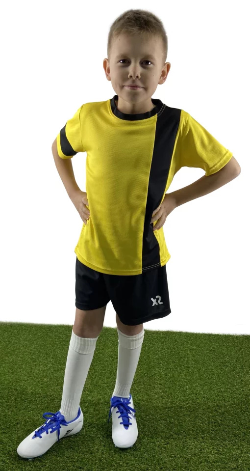 Дитяча футбольна форма X2 (футболка+шорти), розмір S (жовтий/чорний) DX2001Y/BK-S