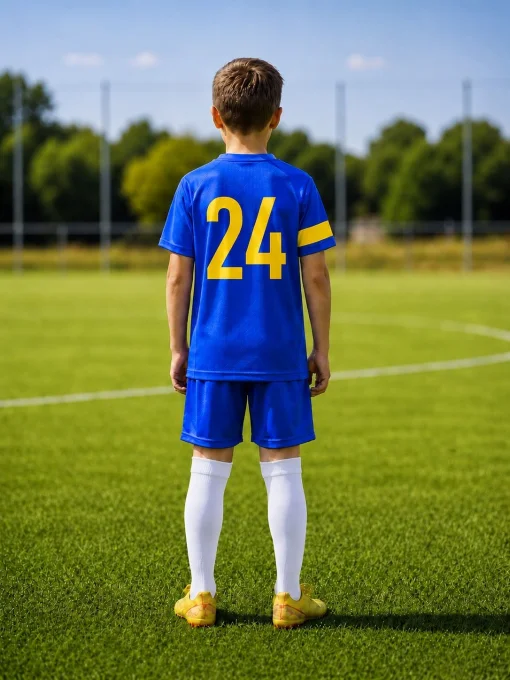 Дитяча футбольна форма X2 League (футболка+шорти), розмір L (синій/жовтий)