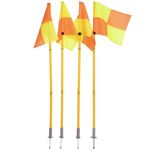 Прапори кутові складні SP-Sport C-4585 4шт 1,63м помаранчевий-жовтий