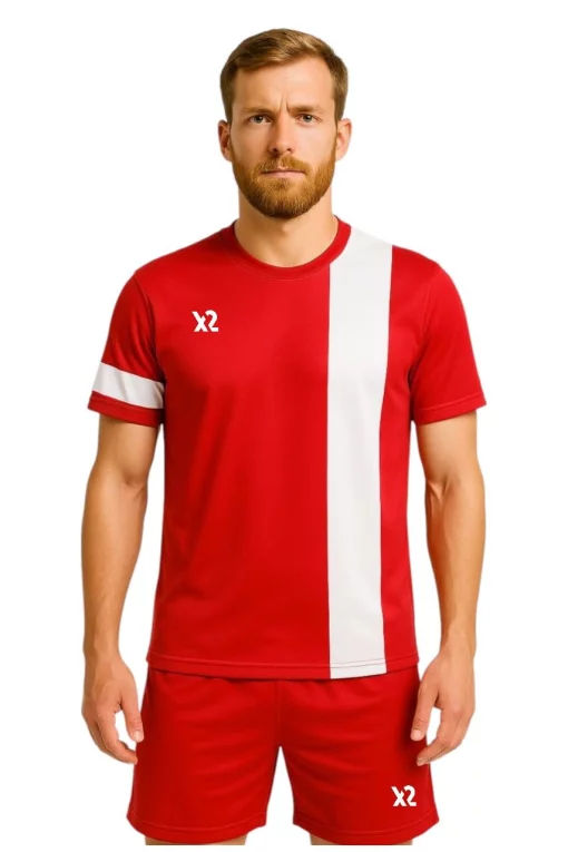 Футбольна форма X2 League червоно-біла (футболка+шорти), розмір S