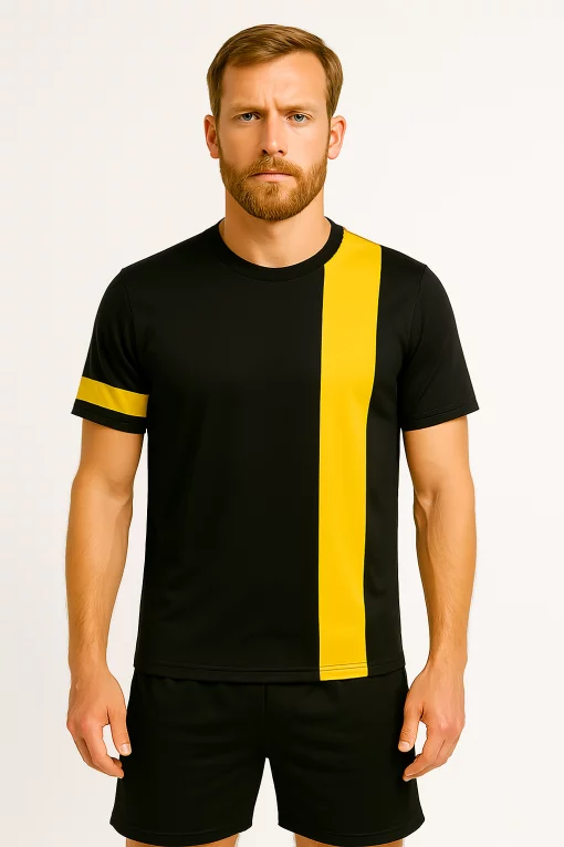 Футбольна форма X2 League чорний/жовтий (футболка+шорти), розмір S