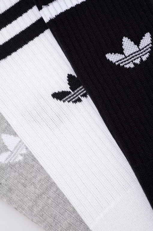 Шкарпетки Adidas HIGH CREW SOCK білий, сірий, чорний Уні M (40-42)