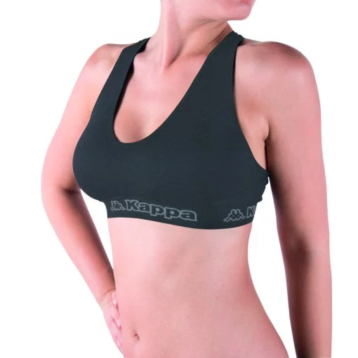 Топ спорт Kappa Reggiseno Sporty Elastico Logato антрацит Жін S/M