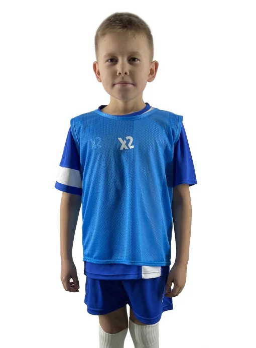 Манишка спортивна X2, синий (junior) X2000B-J (DX2000B-J)