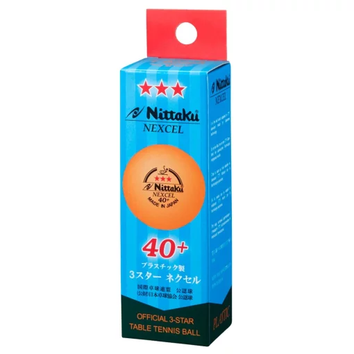 М'ячі для настільного тенісу Nittaku Nexcel R40+ 3* ITTF 3шт., помаранчеві