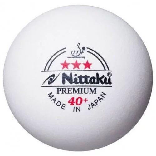 М'ячі для настільного тенісу Nittaku Premium R40+ 3* ITTF 3шт., білі