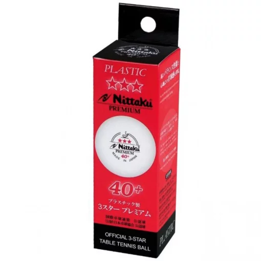 М'ячі для настільного тенісу Nittaku Premium R40+ 3* ITTF 3шт., білі