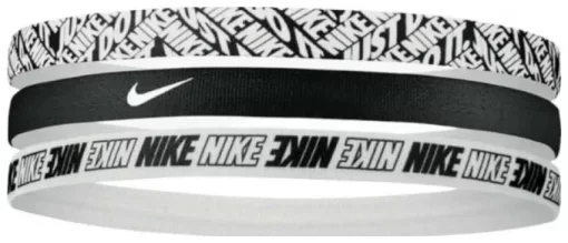 Пов'язка на голову Nike Printed Headbands 3PK чорний, білий Уні One Size