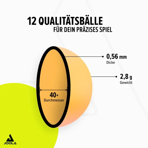 Набір м&rsquo;ячів для настільного тенісу Joola Spinball 40+ (12 шт.) 42185
