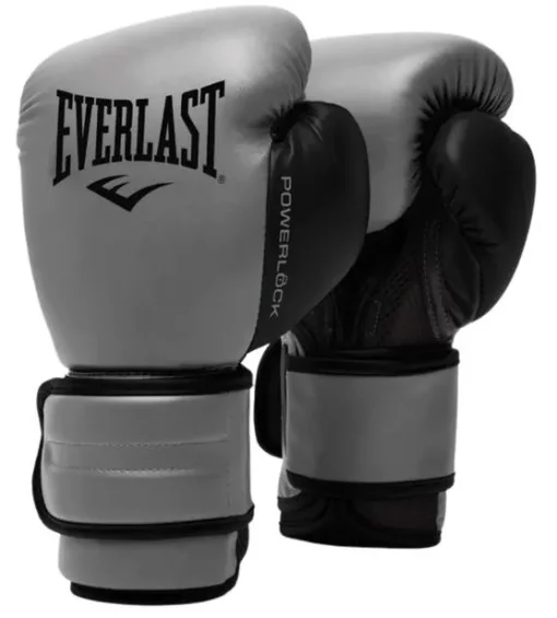 Боксерські рукавиці Everlast POWERLOCK 2R TRAINING GLOVE сірий, чорний Уні 14 унцій (P00002306)
