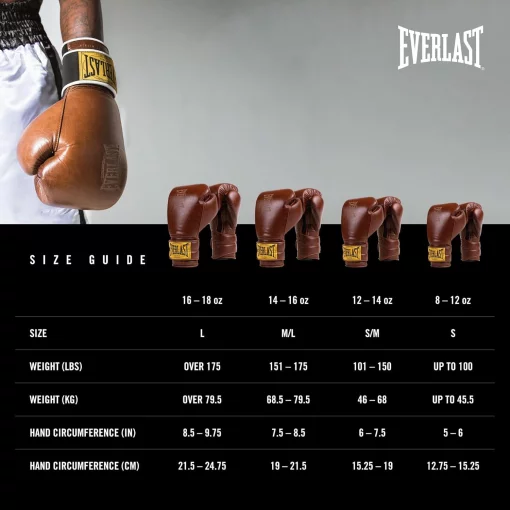 Боксерські рукавиці Everlast 1910 CLASSIC TRAINING GLOVE коричневий Уні 14 унцій