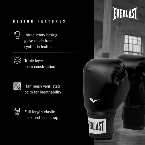 Боксерські рукавиці Everlast PROSTYLE 2 BOXING GLOVE чорний Уні 8 унцій