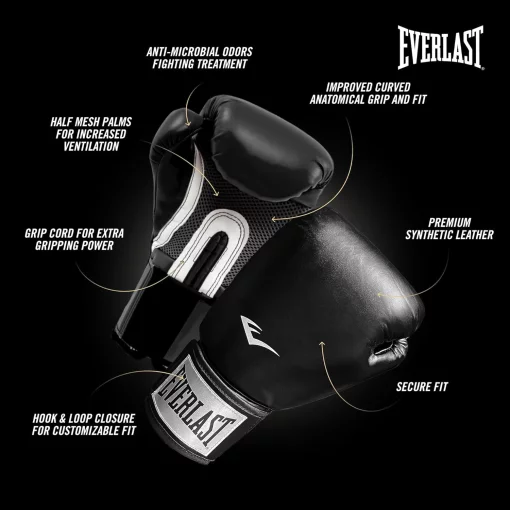 Боксерські рукавиці Everlast PROSTYLE 2 BOXING GLOVE чорний Уні 8 унцій