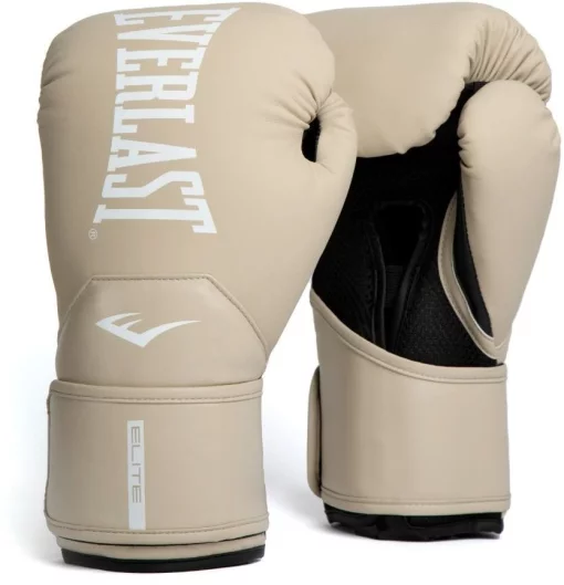 Боксерські рукавиці Everlast ELITE 2 BOXING GLOVES бежевий, чорний Уні 10 унцій