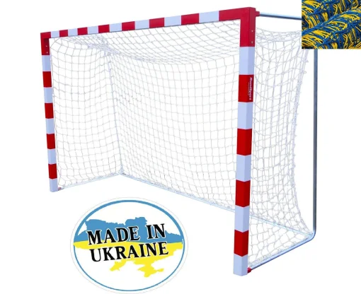 Сітка на ворота 3х2х0,6х0,6м. "X2" (шнур 3,5 мм. PP, Blue-yellow)