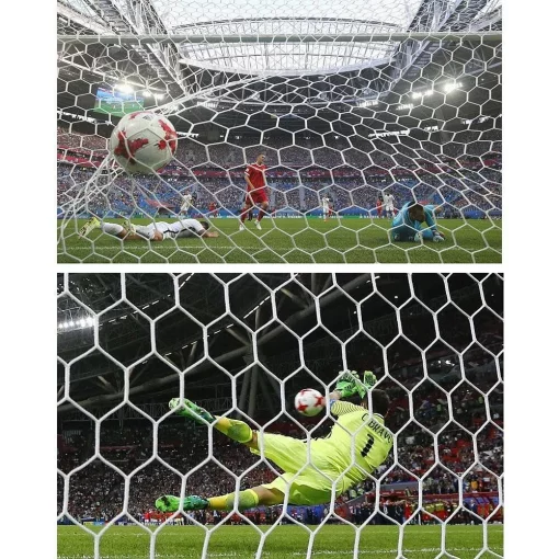 Професійна сітка для футбольних воріт 7,5х2,5х2х2 м. (Шнур 4,5 мм., Іспанія) / пара * шестикутний осередок!