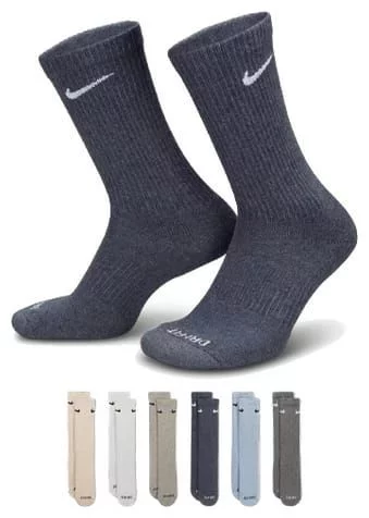 Шкарпетки Nike U NK ED PLS CSH CRW 6PR - 132 сірий, бежевий, блакитний Чол 38-42