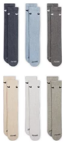 Шкарпетки Nike U NK ED PLS CSH CRW 6PR - 132 сірий, бежевий, блакитний Чол 38-42