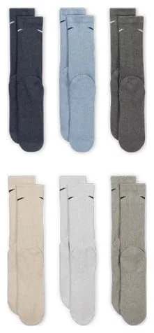 Шкарпетки Nike U NK ED PLS CSH CRW 6PR - 132 сірий, бежевий, блакитний Чол 38-42