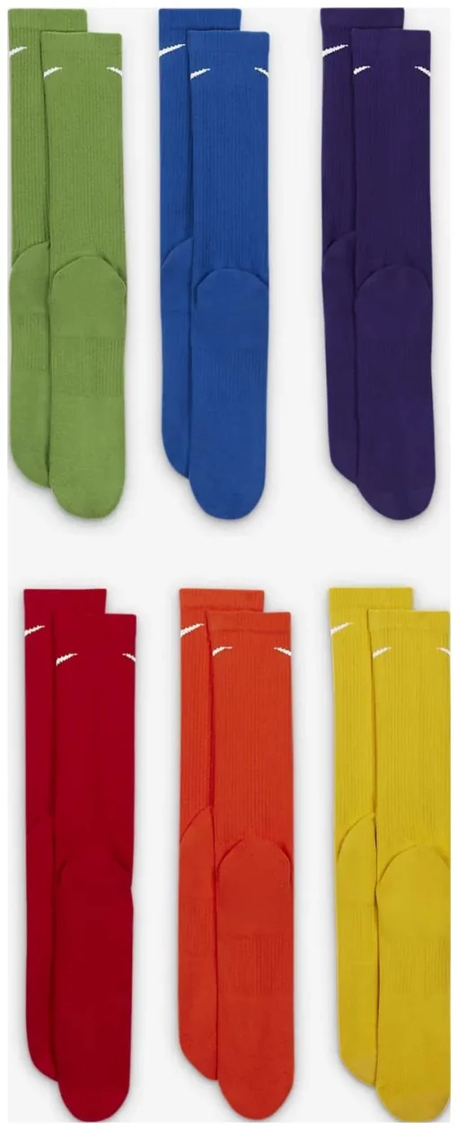 Шкарпетки Nike U NK ED PLS CSH CRW 6PR - 132 мультиколор Чол 42-46 (SX6897-903)