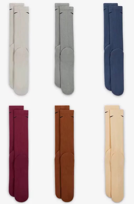 Шкарпетки Nike U NK ED PLS CSH CRW 6PR - 132 білий, сірий, синій, червоний, рожевий Чол 34-38