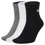 Шкарпетки Nike U NK EVERYDAY LTWT ANKLE 3PR чорний, білий, сірий Уні 38-42